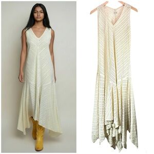 Free People Intimately Lila Lace Maxi Slip Dress Medium Ivory Boho Cottagecore